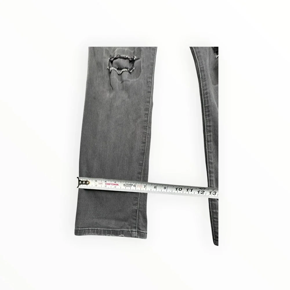 Express Jeans Pants Mens 33x32 Black Rocco Slim Fit Skinny Distressed‎ Ripped
